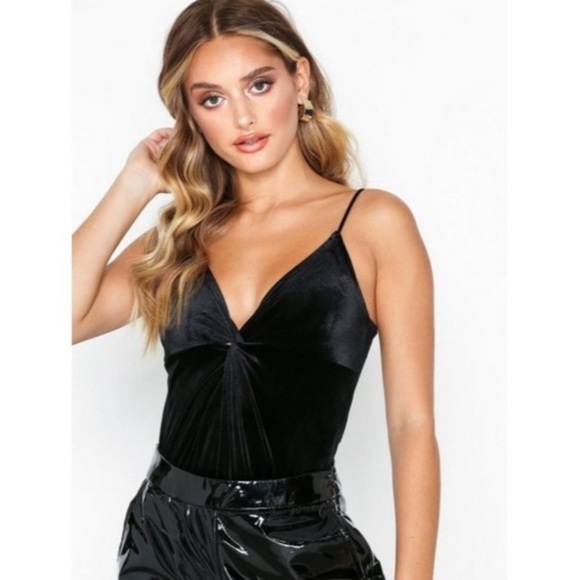 Topshop Tops - Sold NWT Topshop Black Bodysuit in Velvet